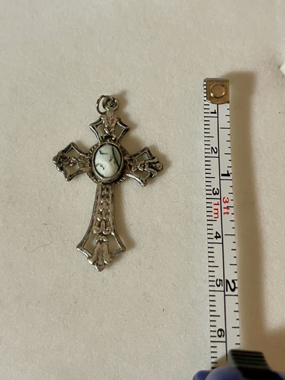 Vintage Cross with Semi Precious Stone
